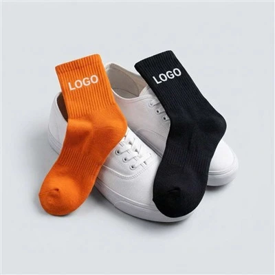 Unisex Sports Crew Socks 100% puuvillaiset luonnonmukaiset sukat